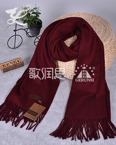300 grams of large twill（Red coffee color warm trend scarf）